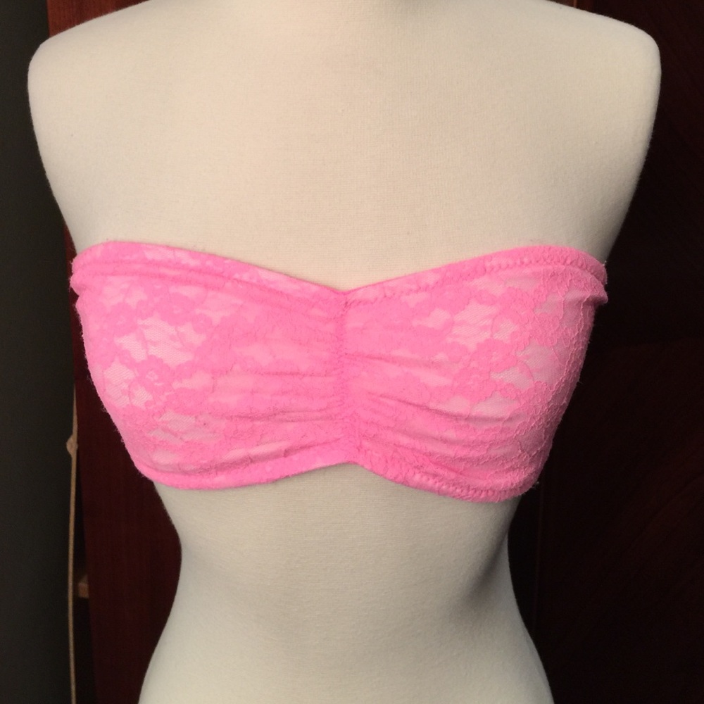 MUDD Pink Lace Bandeau Bra